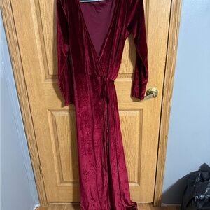 Baltic Born Burgundy Velvet Maxi Dress